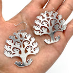 Sterling Silver Earrings, Mexican Earrings, Tree of Life Earrings, Long Dangle Earrings