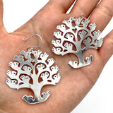 Sterling Silver Earrings, Mexican Earrings, Tree of Life Earrings, Long Dangle Earrings