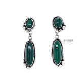 Malachite Gemstone Earrings, Statement Dangle Earrings