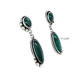Genesis Studs: Natural Malachite Gemstone Earrings