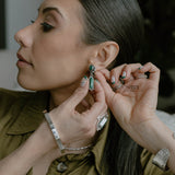 Genesis Studs: Natural Malachite Gemstone Earrings
