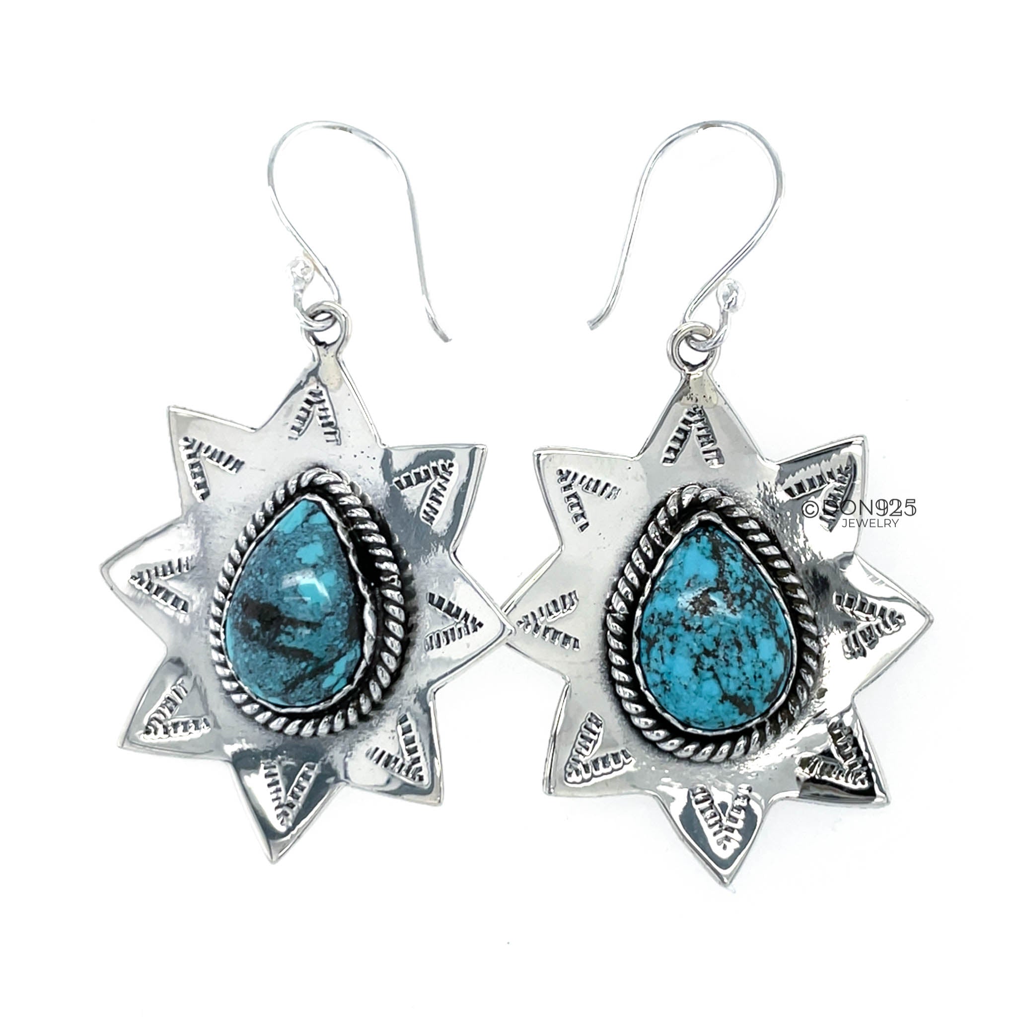 Sterling Silver Dangle Earrings, Real Natural Turquoise Earrings, Southwestern Jewelry, Western Aesthetic Jewelry