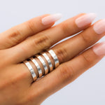 Sterling Silver Cutout Shield Ring: Hammered Geometric Statement Ring