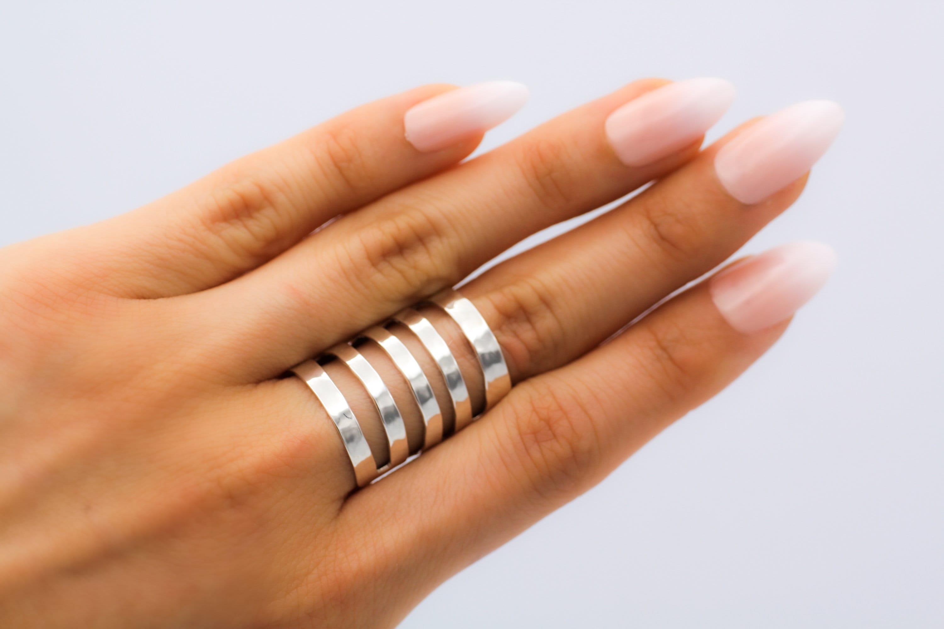 Sterling Silver Cutout Shield Ring: Hammered Geometric Statement Ring