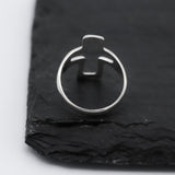 Sterling Silver Cutout Cross Ring: Lightweight, Religious Faith Jewelry