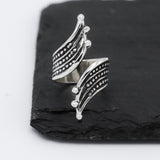 Sterling Silver Boho Studded Wrap Ring
