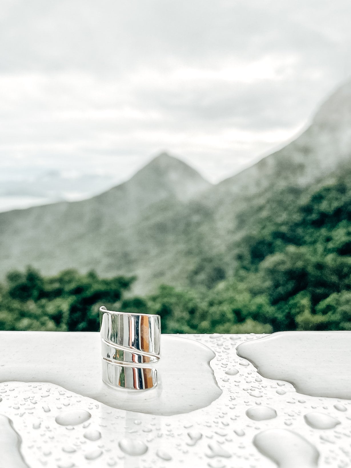 Wide Sterling Silver Wrap Ring: Adjustable Hammered Band