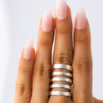 Sterling Silver Cutout Shield Ring: Hammered Geometric Statement Ring