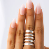 Sterling Silver Cutout Shield Ring: Hammered Geometric Statement Ring