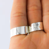 Sterling Silver Long Wrap Shield Ring: Adjustable Chunky Statement Ring