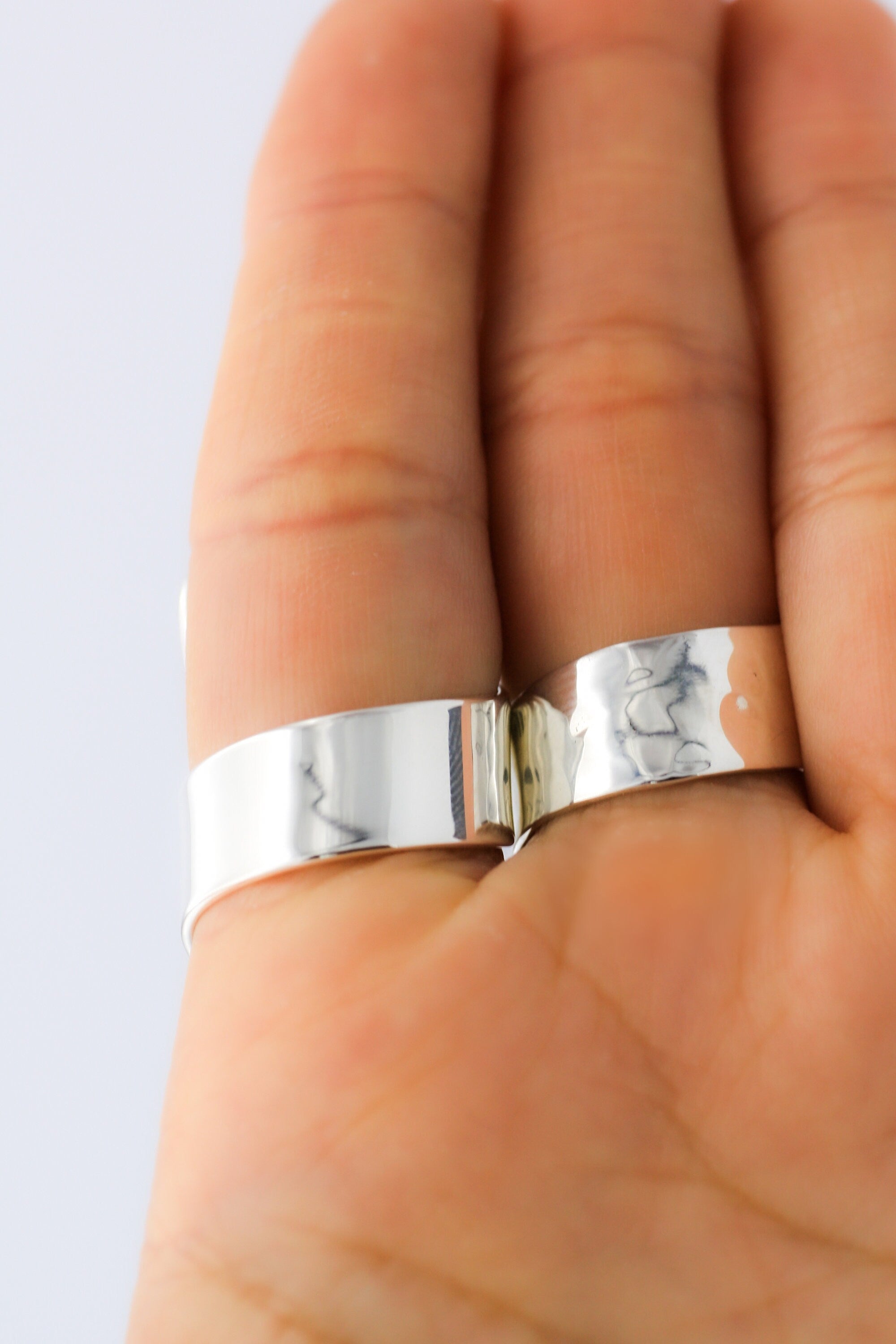 Sterling Silver Long Wrap Shield Ring: Adjustable Chunky Statement Ring