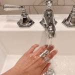 Sterling Silver Long Wrap Shield Ring: Adjustable Chunky Statement Ring