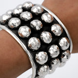 Sterling Silver Studded Cuff Bracelet: Chunky Western Stacking Design