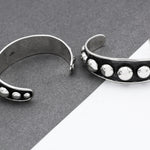 Sterling Silver Studded Cuff Bracelet: Chunky Western Stacking Design