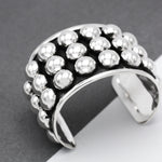 Sterling Silver Studded Cuff Bracelet: Chunky Western Stacking Design