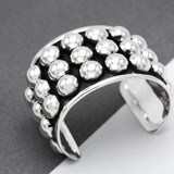 Sterling Silver Studded Cuff Bracelet: Chunky Western Stacking Design