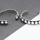 Sterling Silver Studded Cuff Bracelet: Chunky Western Stacking Design