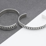 Sterling Silver Studded Cuff Bracelet: Chunky Western Stacking Design