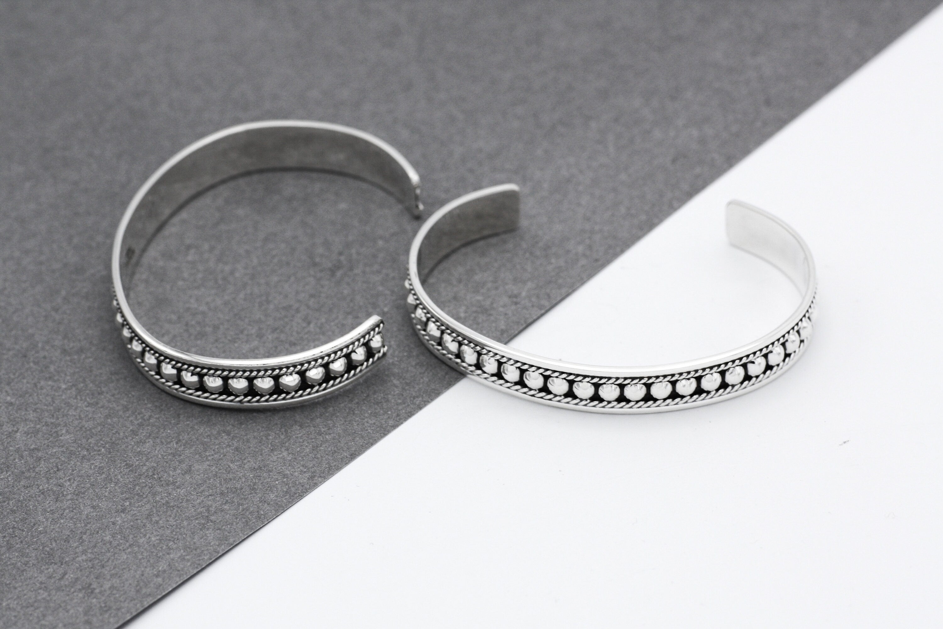 Sterling Silver Studded Cuff Bracelet: Chunky Western Stacking Design