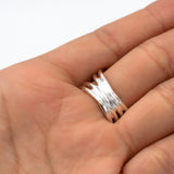Wavy Sterling Silver Wrap Ring: Comfortable Abstract Statement Ring
