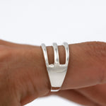Sterling Silver Triple Band Ring: Minimalist Open Ring