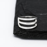 Sterling Silver Triple Band Ring: Minimalist Open Ring