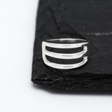 Sterling Silver Triple Band Ring: Minimalist Open Ring
