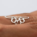 Sterling Silver Abstract Infinity Ring: Geometric Lightweight Design