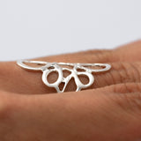 Sterling Silver Abstract Infinity Ring: Geometric Lightweight Design