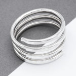 Chunky Spiral Coil Sterling Silver Bangle Bracelet