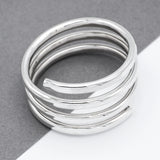 Chunky Spiral Coil Sterling Silver Bangle Bracelet
