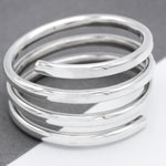 Chunky Spiral Coil Sterling Silver Bangle Bracelet