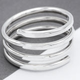Chunky Spiral Coil Sterling Silver Bangle Bracelet