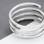 Chunky Spiral Coil Sterling Silver Bangle Bracelet