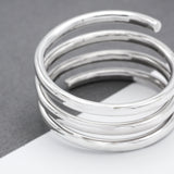 Chunky Spiral Coil Sterling Silver Bangle Bracelet