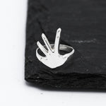 Sterling Silver Hug Ring: Hand-Shaped Statement Ring