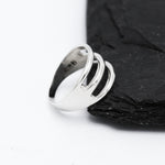 Sterling Silver Triple Band Ring: Minimalist Open Ring