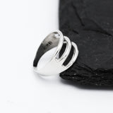 Sterling Silver Triple Band Ring: Minimalist Open Ring