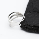 Sterling Silver Triple Band Ring: Minimalist Open Ring