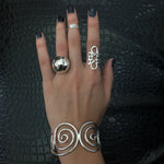 Sterling Silver Abstract Infinity Ring: Geometric Lightweight Design