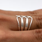 Sterling Silver Corset Ring: Lightweight Modern Wrap Design