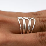 Sterling Silver Corset Ring: Lightweight Modern Wrap Design