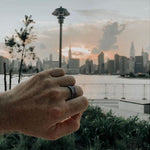 Ocean Waves Ring: Sterling Silver Oxidized Band