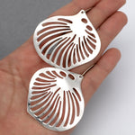 Large Sterling Silver Shell Drop Earrings: Beach Jewelry