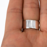 Sterling Silver Disco Shield Ring