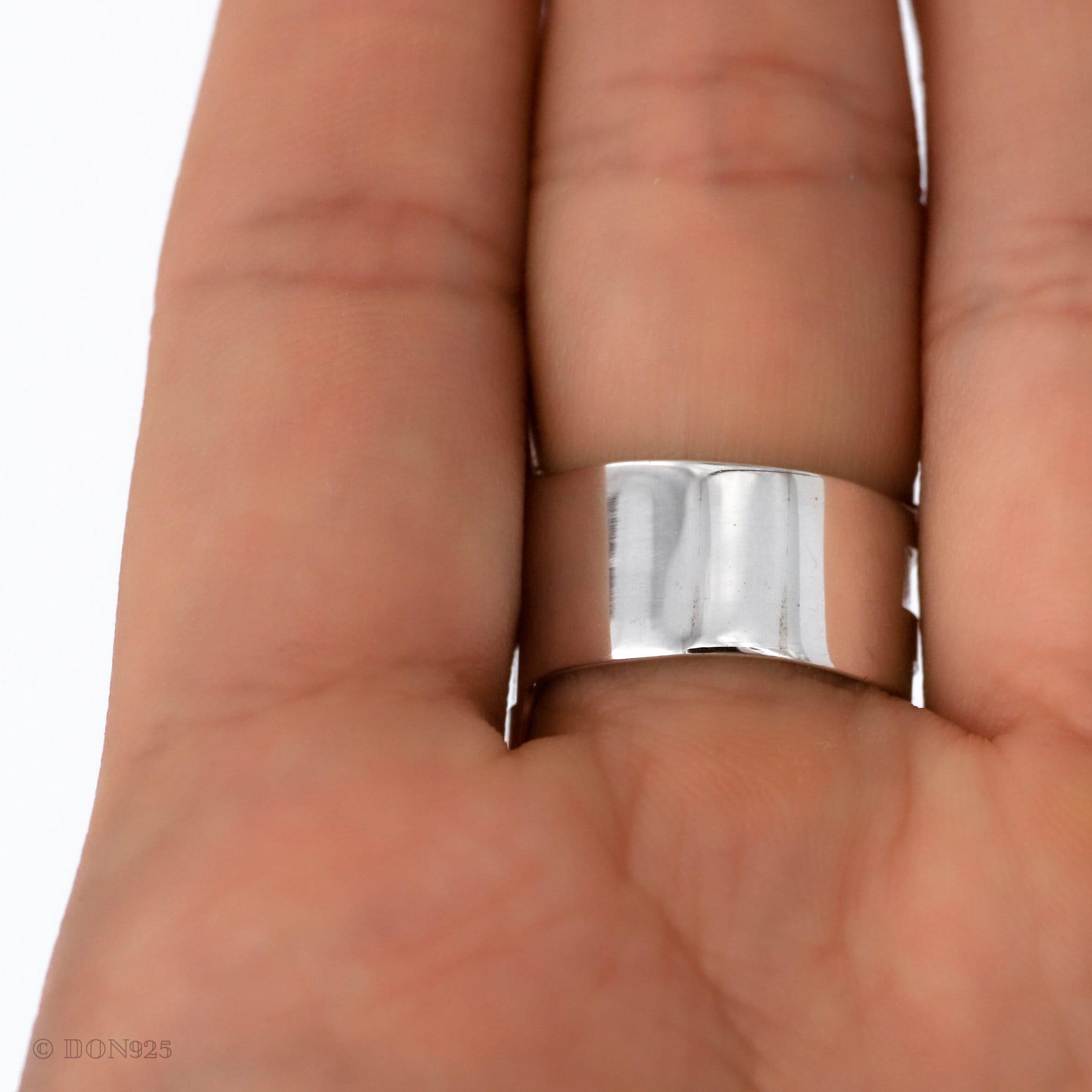 Sterling Silver Disco Shield Ring