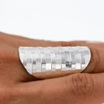 Sterling Silver Disco Shield Ring