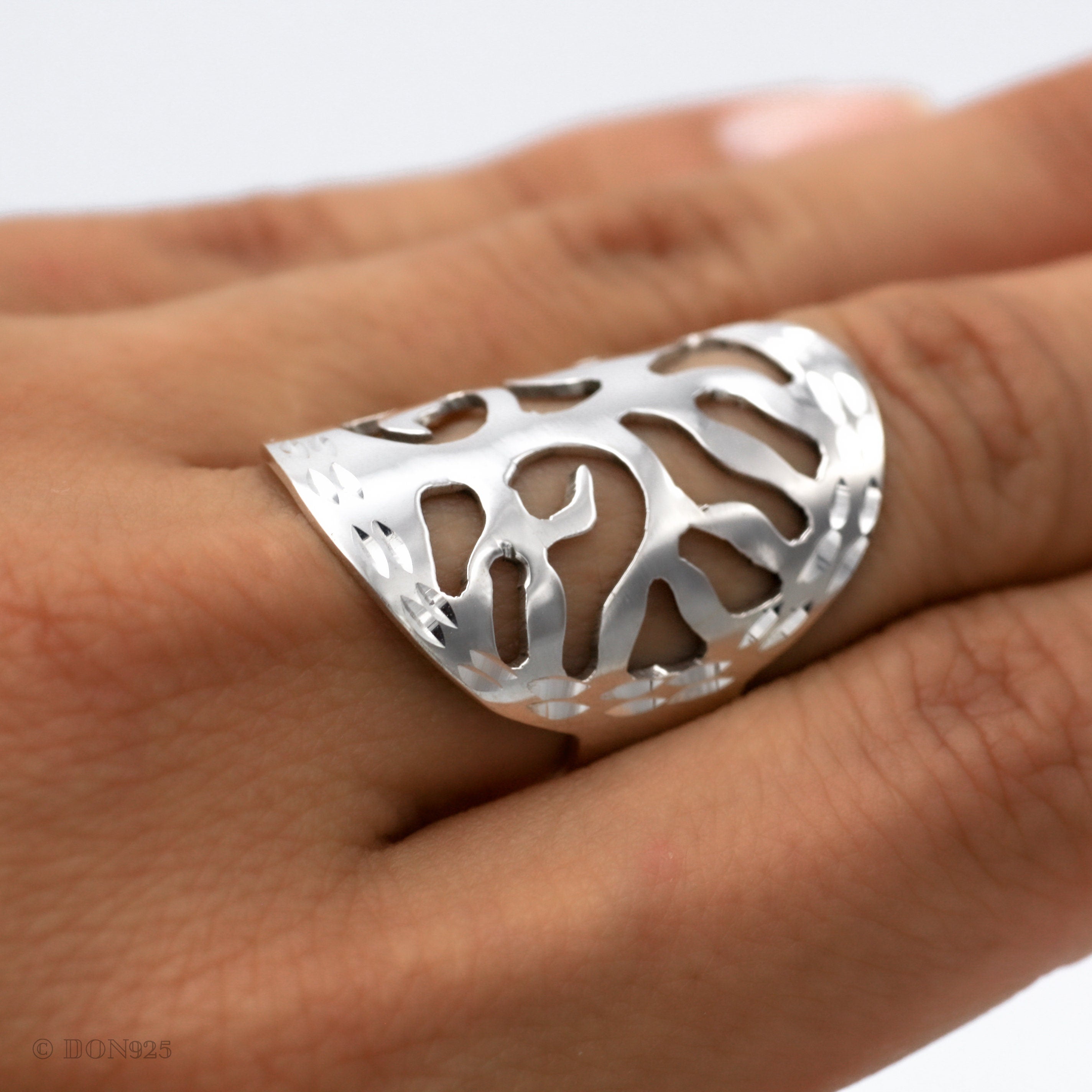 Sterling Silver Tree of Life Wide Ring