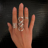 Long Sterling Silver Shiny Corset Ring