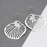 Large Sterling Silver Shell Drop Earrings: Beach Jewelry
